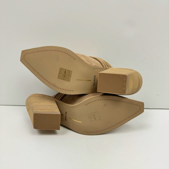 NEW Dolce Vita Sita Tan Suede Leather Western Slide Heel Mules - Picture 11 of 11
